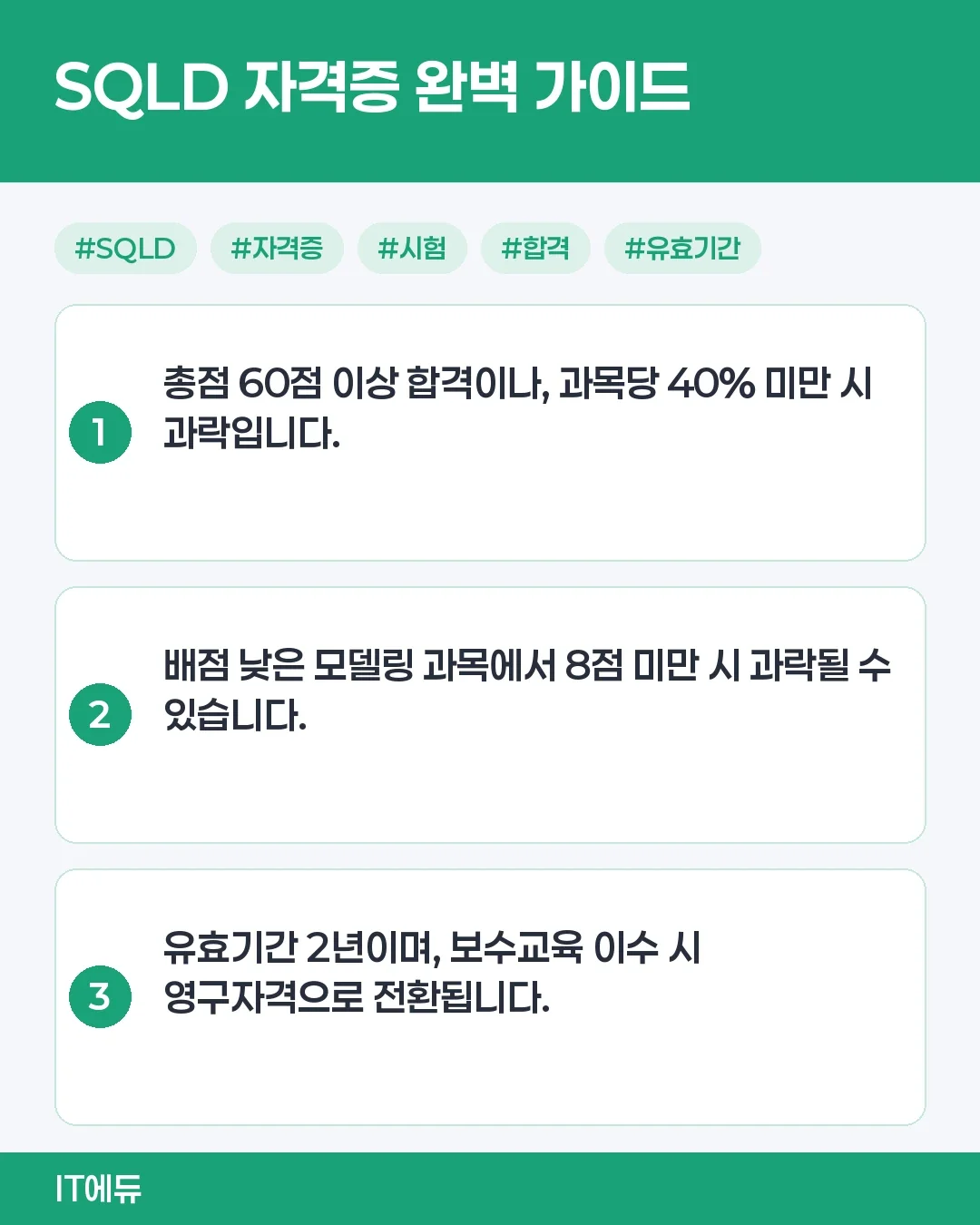 SQLD 자격증 취득을 위한 필수 기술 습득 과정