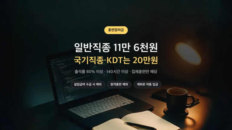 훈련장려금 훈련 유형별 지급액과 조건 정리 썸네일
