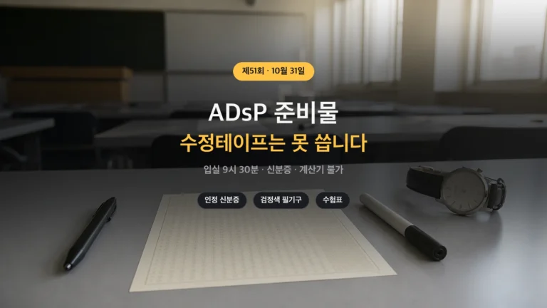 ADsP 준비물 제51회 시험 당일 썸네일