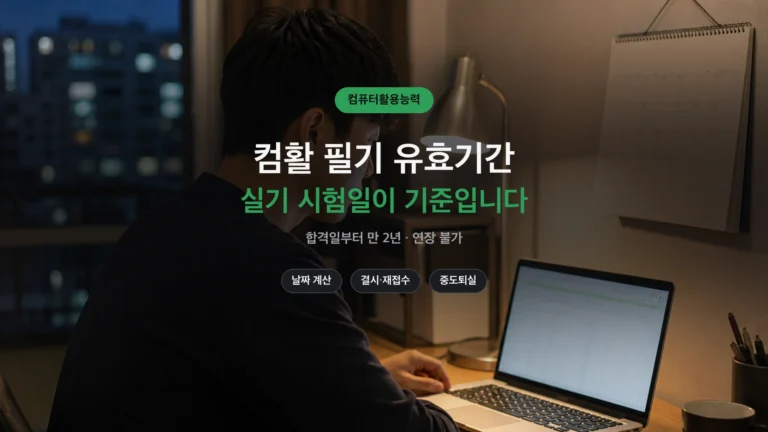 컴활 필기 유효기간 — 실기 시험일 기준 만 2년