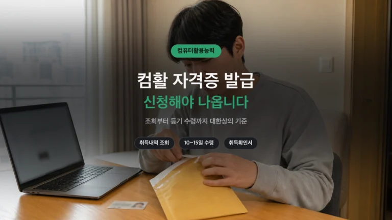 컴활 자격증 발급 신청 방법과 수령 기간 안내 썸네일