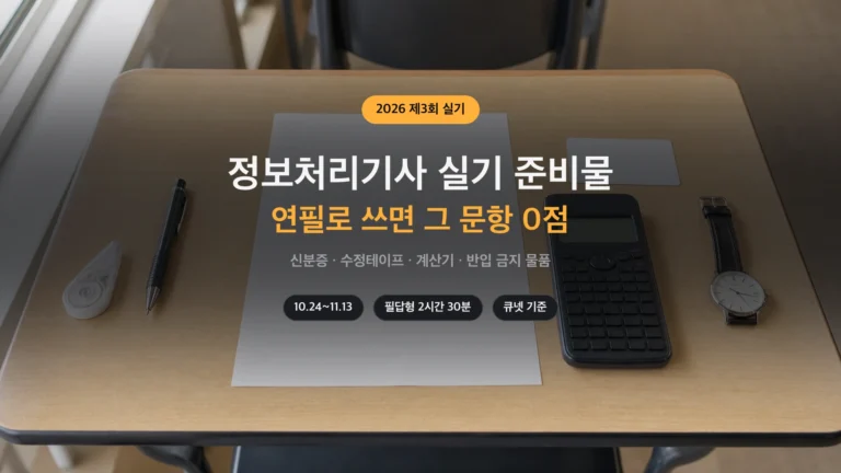 정보처리기사 실기 준비물 — 검정색 볼펜, 수정테이프, 계산기, 신분증