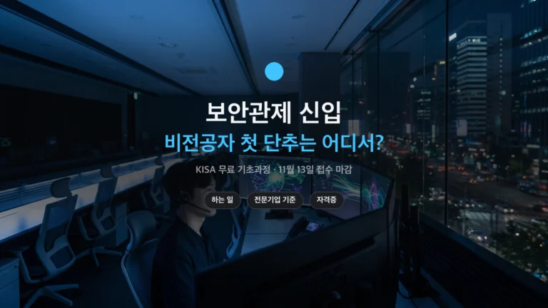 보안관제 신입 비전공자 첫 단추 KISA 무료 기초과정 썸네일